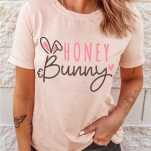 honey bunny easter graphic t-shirt